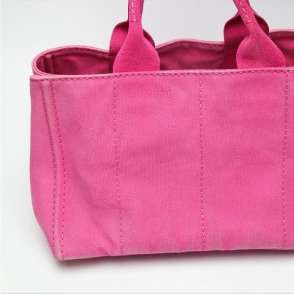 Prada Pink Canvas Canapa Tote Bag - Picture 9 of 16